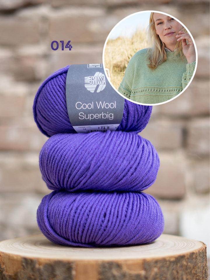 Strickpaket Cool Wool Superbig Pullover mit Strukturstreifen