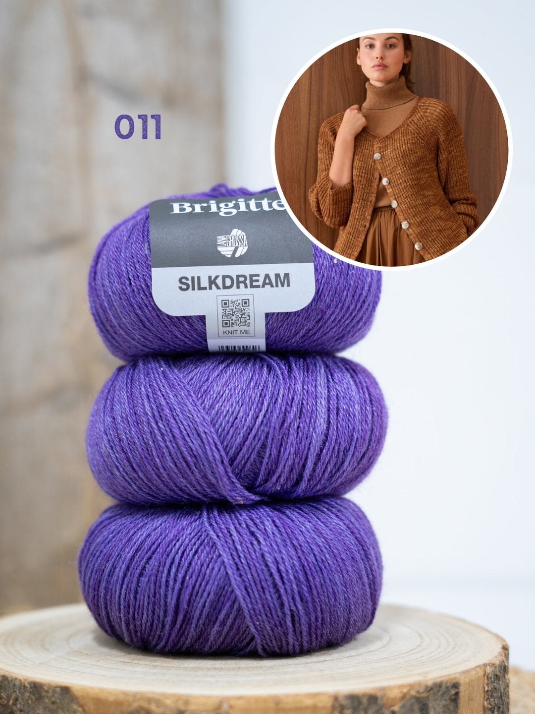 Strickpaket Brigitte Silkdream Jacke im Halbpatentmuster