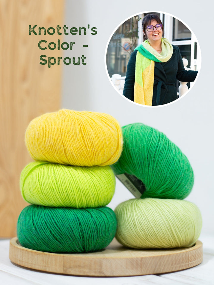 Strickpaket Ecopuno Schal mit diagonalen Farbflächen