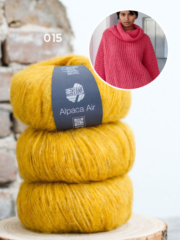 Strickpaket Halbpatentpullover aus Alpaca Air