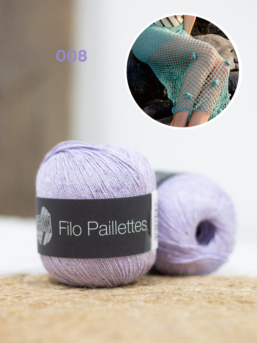 Häkelpaket Filo Paillettes Rock mit Blüten
