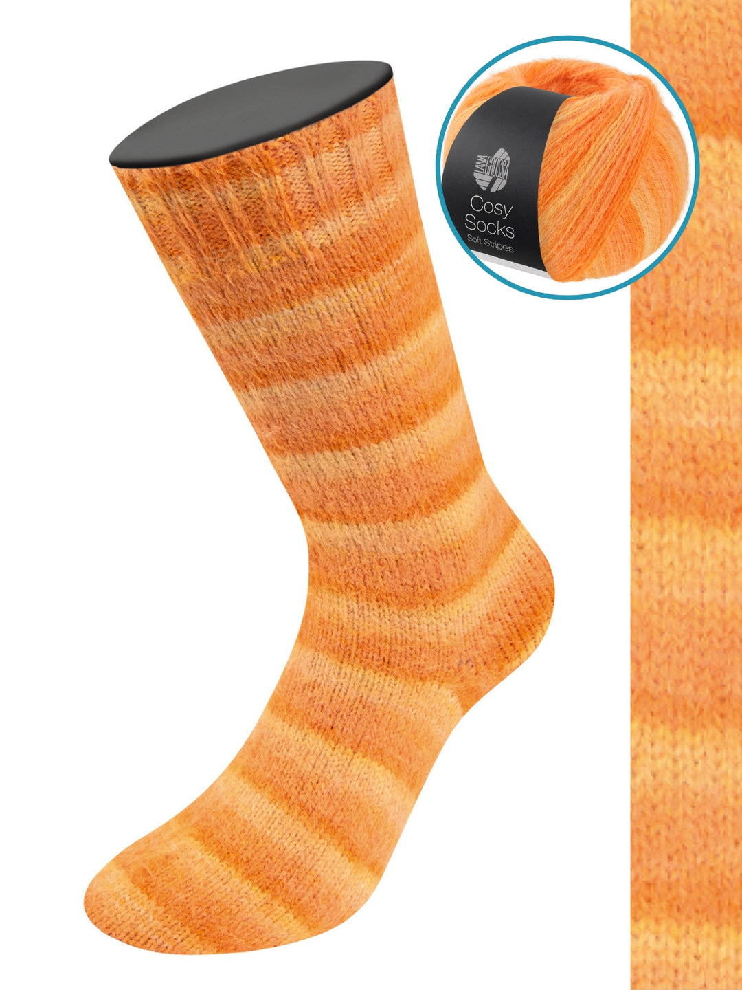 Cosy Socks Soft Stripes 112 Blassorange/Mandarin/Orange