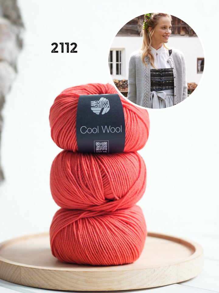 Strickpaket Cool Wool Jacke mit Zöpfe