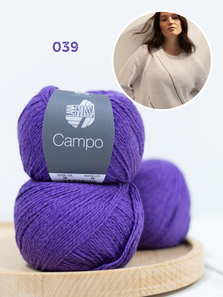 Strickpaket Campo Pullover mit Ajourstreifen