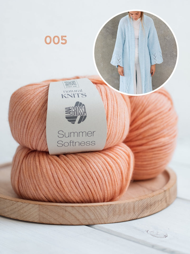 Strickpaket Summer Softness Mantel mit Ajourmuster