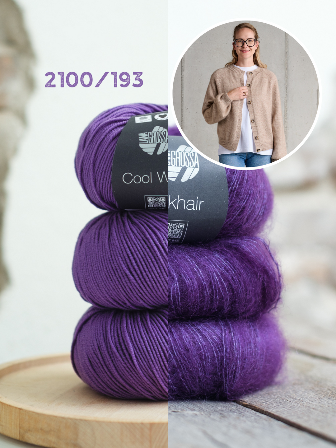 Strickpaket Classy Raglan Jacket - Cool Wool Silkhair
