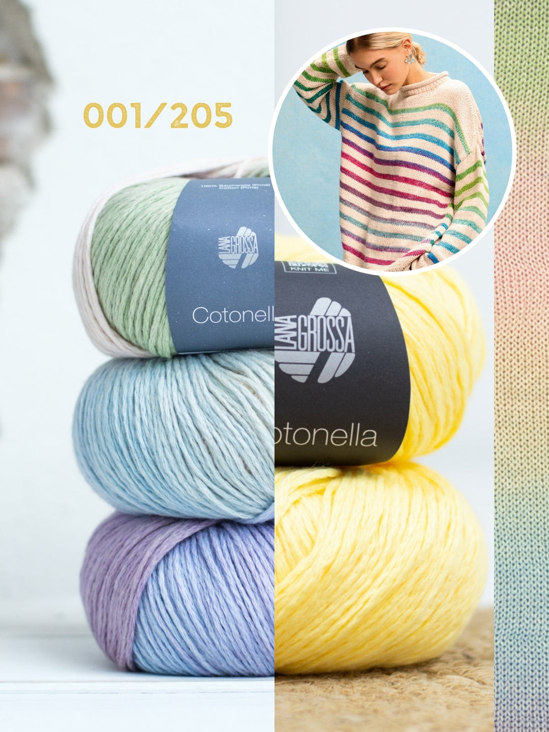 Strickpaket Cotonella Streifenpullover