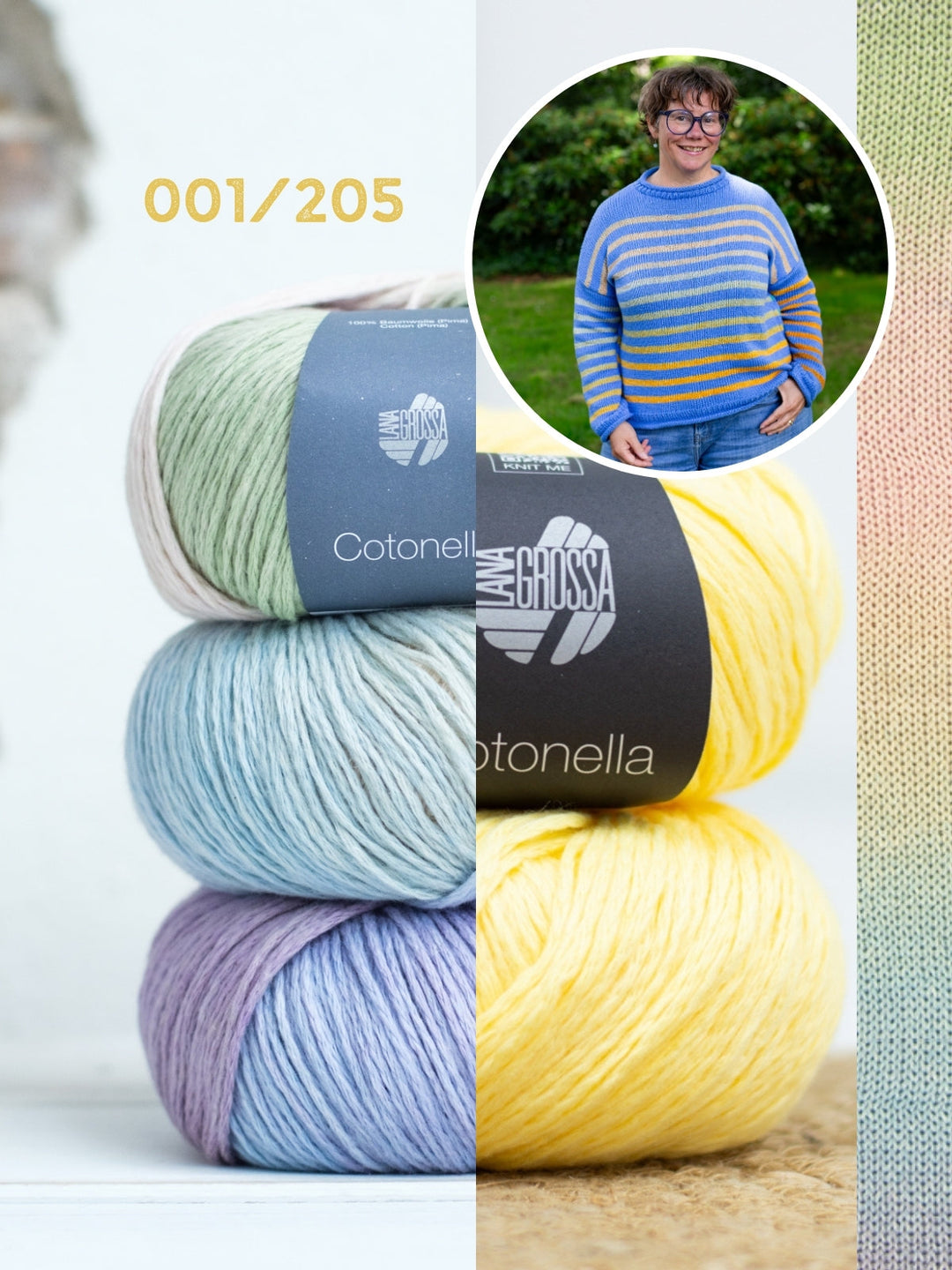 Strickpaket Cotonella Streifenpullover