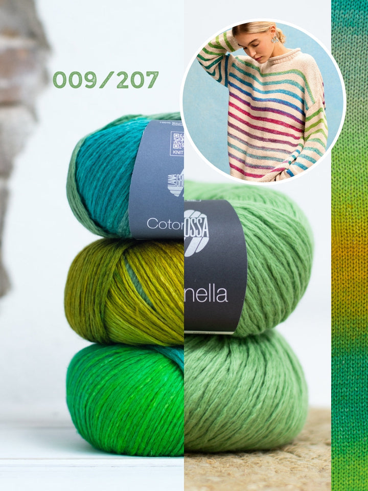 Strickpaket Cotonella Streifenpullover