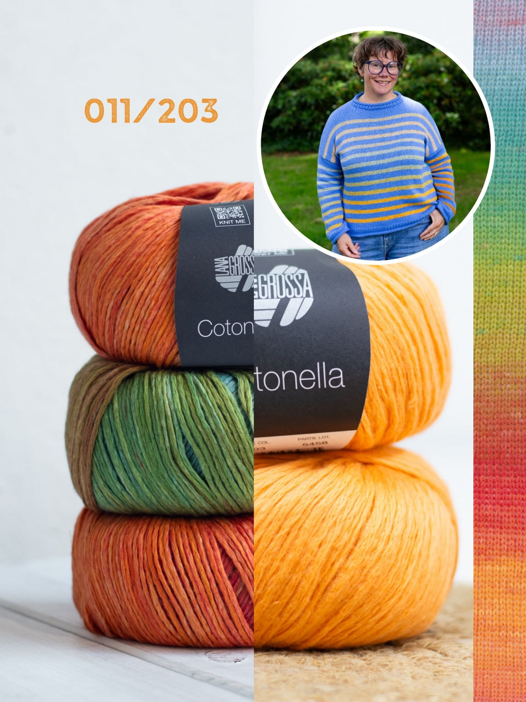 Strickpaket Cotonella Streifenpullover