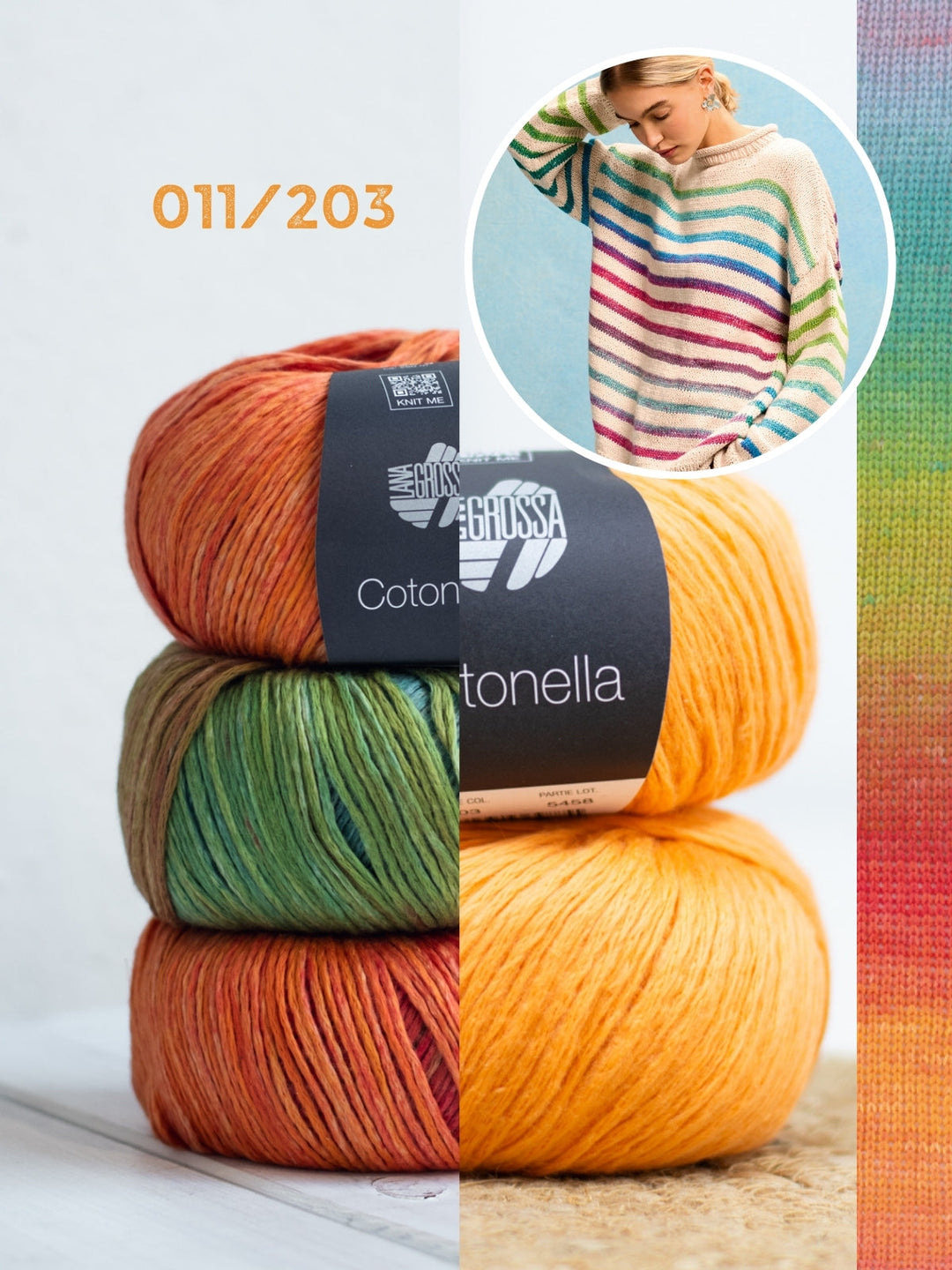 Strickpaket Cotonella Streifenpullover
