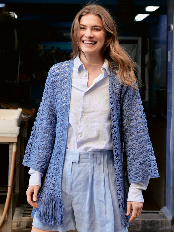 Häkelpaket Summer Cashmere Cardigan im Fächermuster