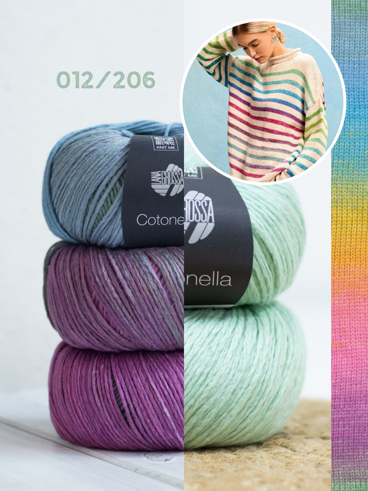 Strickpaket Cotonella Streifenpullover