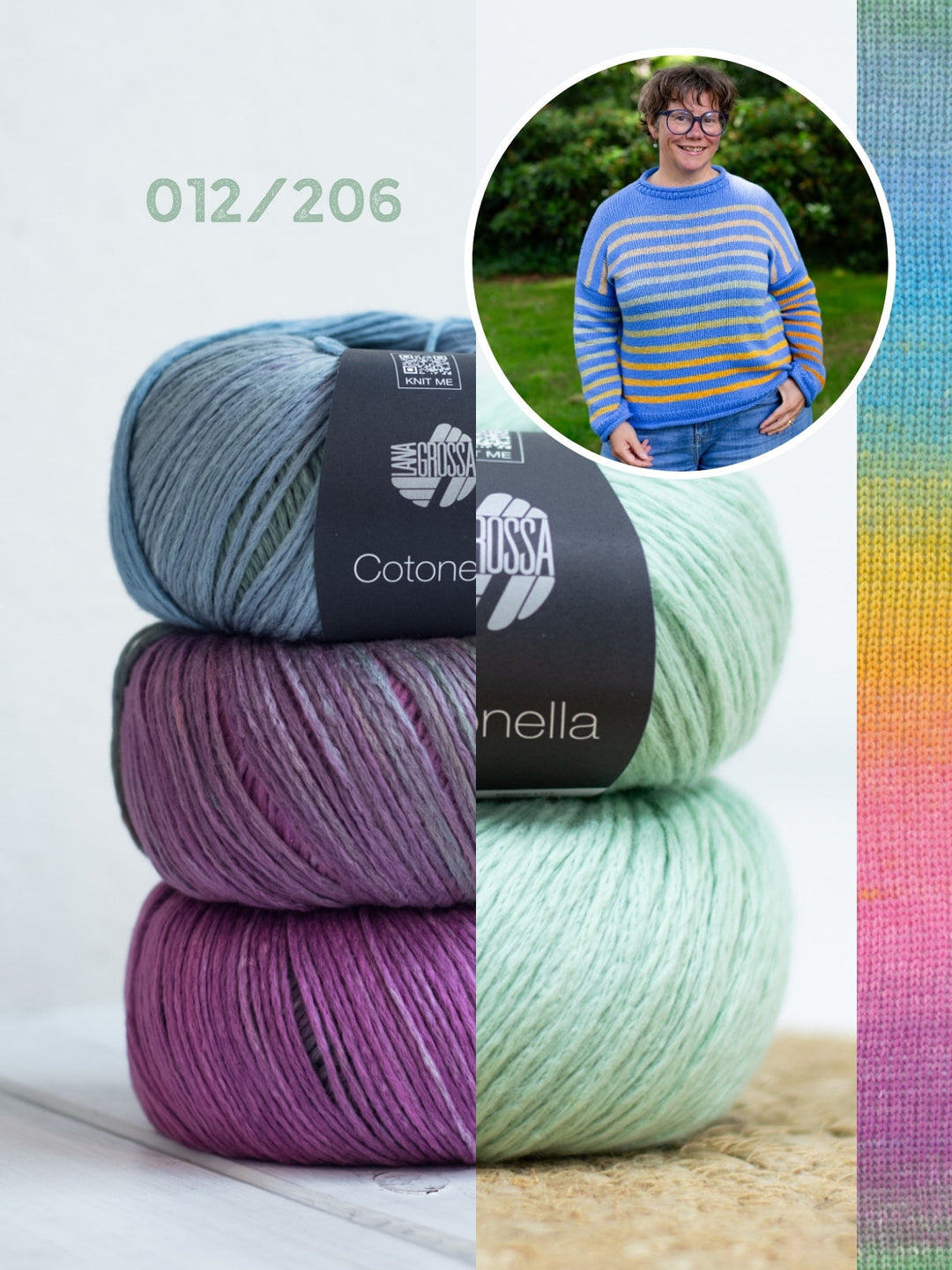 Strickpaket Cotonella Streifenpullover