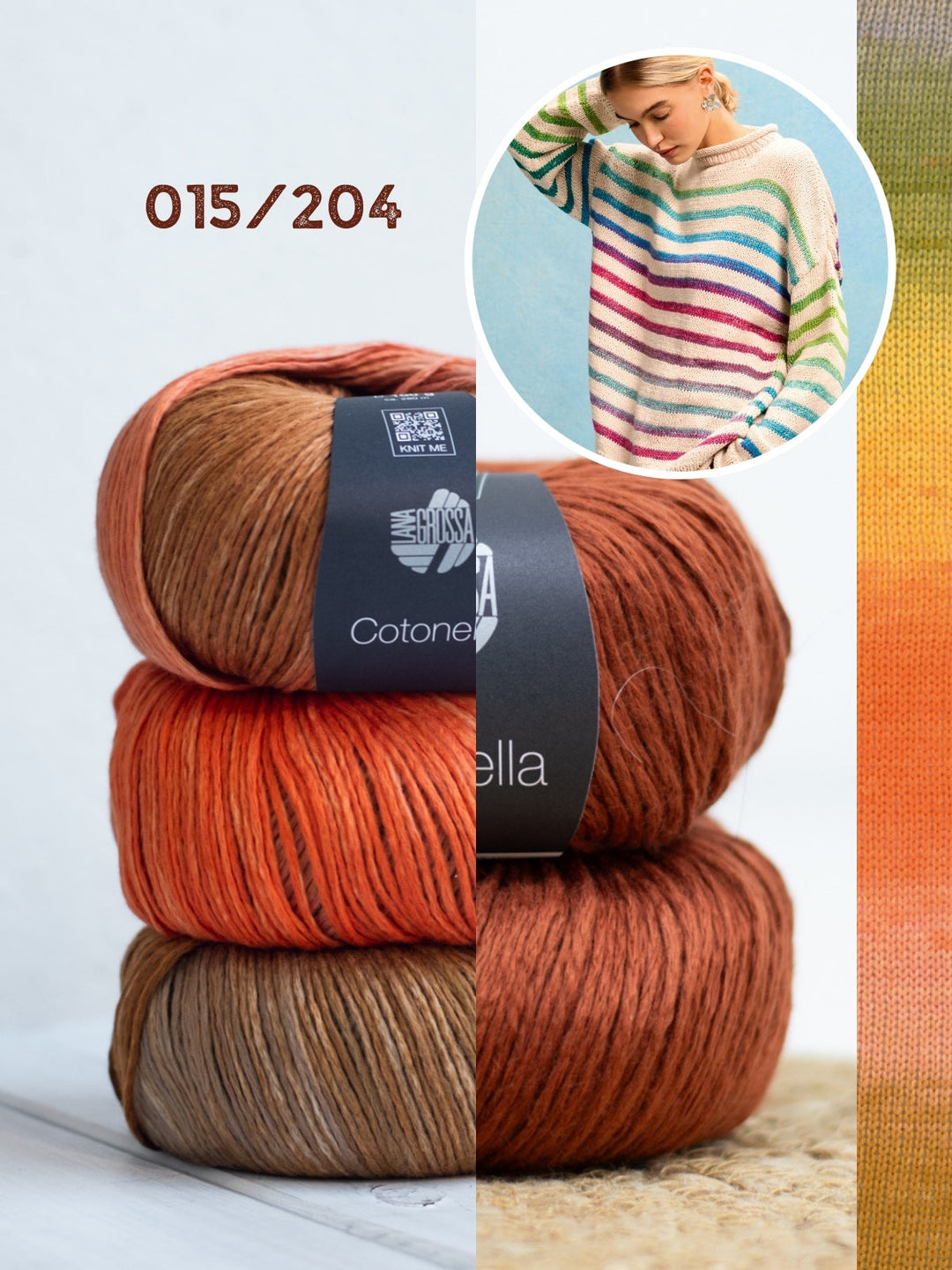 Strickpaket Cotonella Streifenpullover