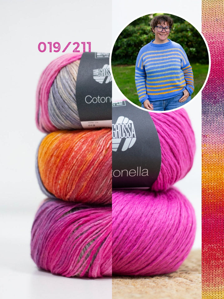 Strickpaket Cotonella Streifenpullover
