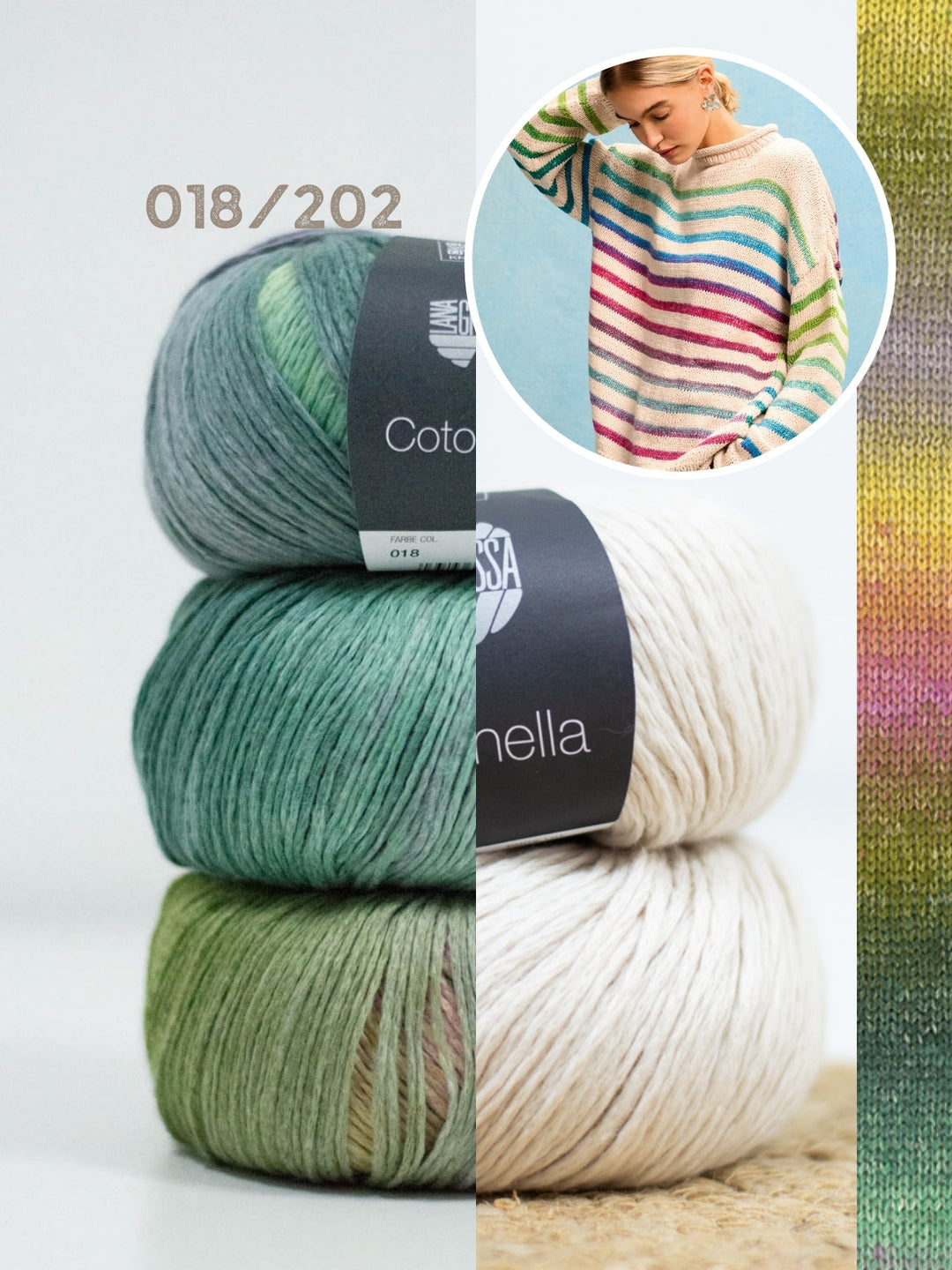 Strickpaket Cotonella Streifenpullover
