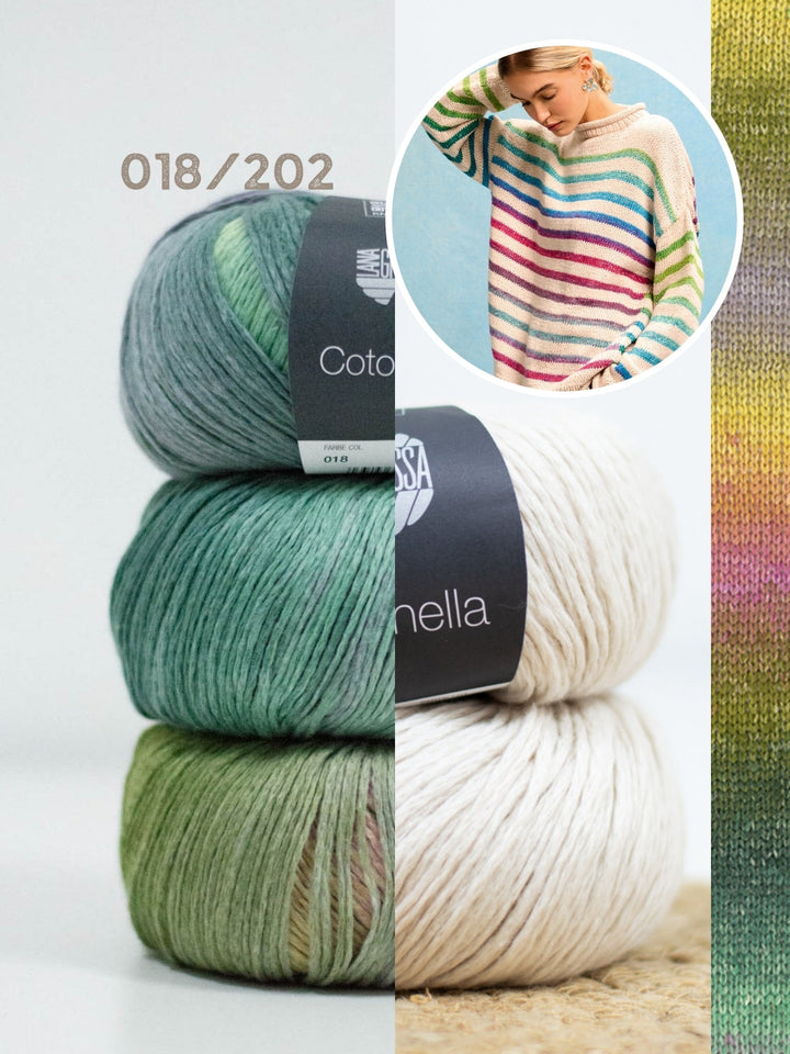 Strickpaket Cotonella Streifenpullover