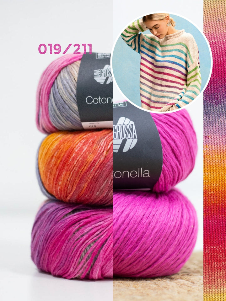 Strickpaket Cotonella Streifenpullover