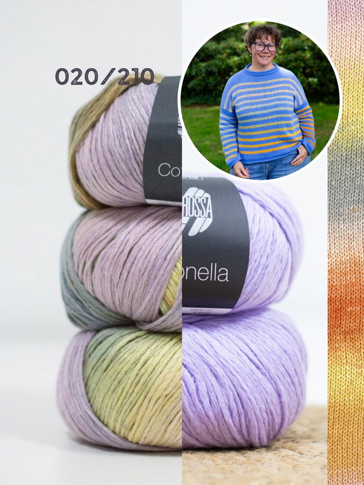 Strickpaket Cotonella Streifenpullover