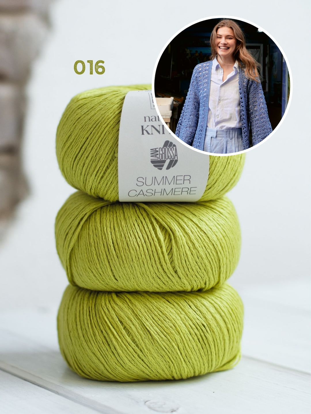 Häkelpaket Summer Cashmere Cardigan im Fächermuster