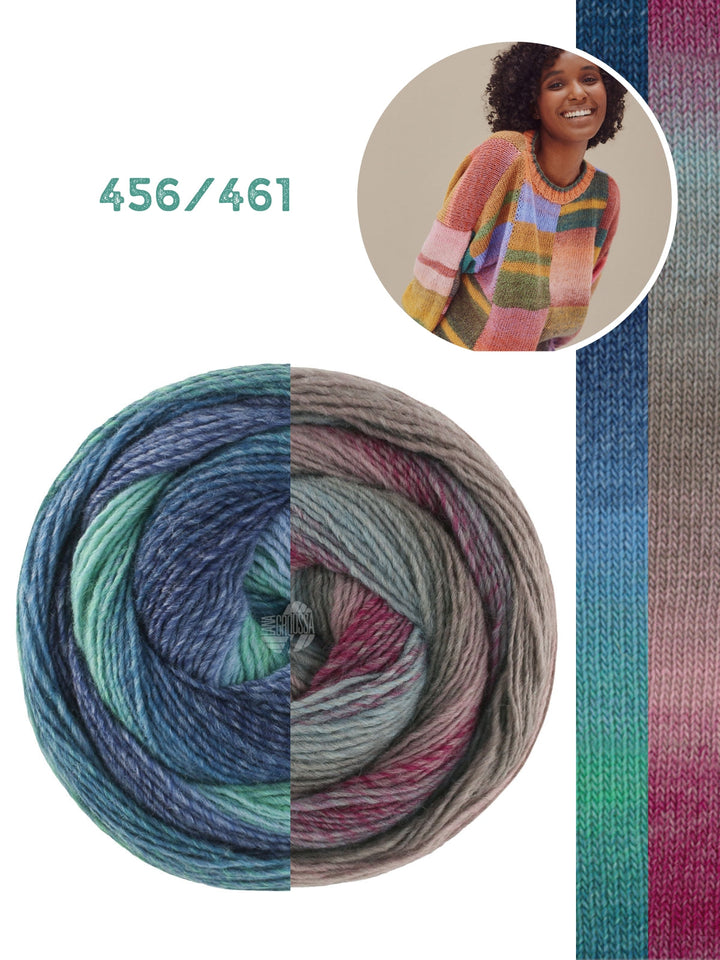 Strickpaket Gomitolo Karo-Pullover