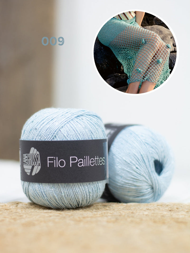 Häkelpaket Filo Paillettes Rock mit Blüten