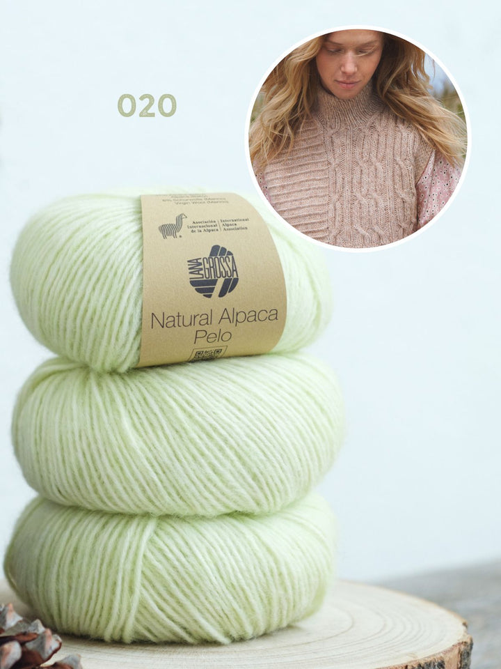 Strickpaket Natural Alpaca Pelo Zopfpullunder