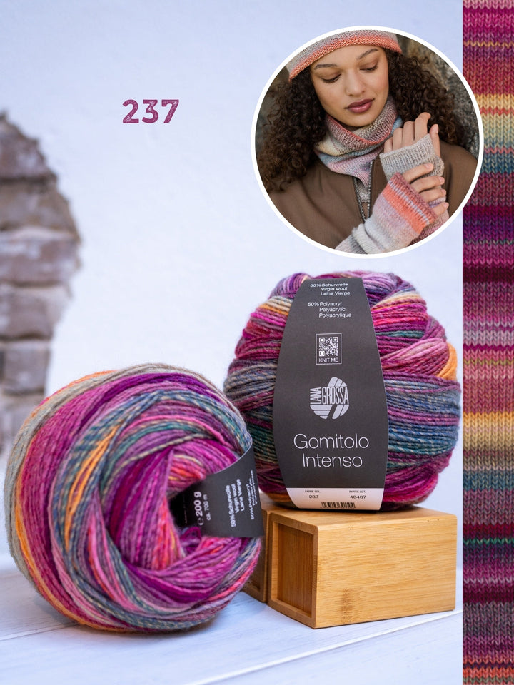 Strickpaket Gomitolo Intenso Set: Kragen, Handschuhe & Mütze