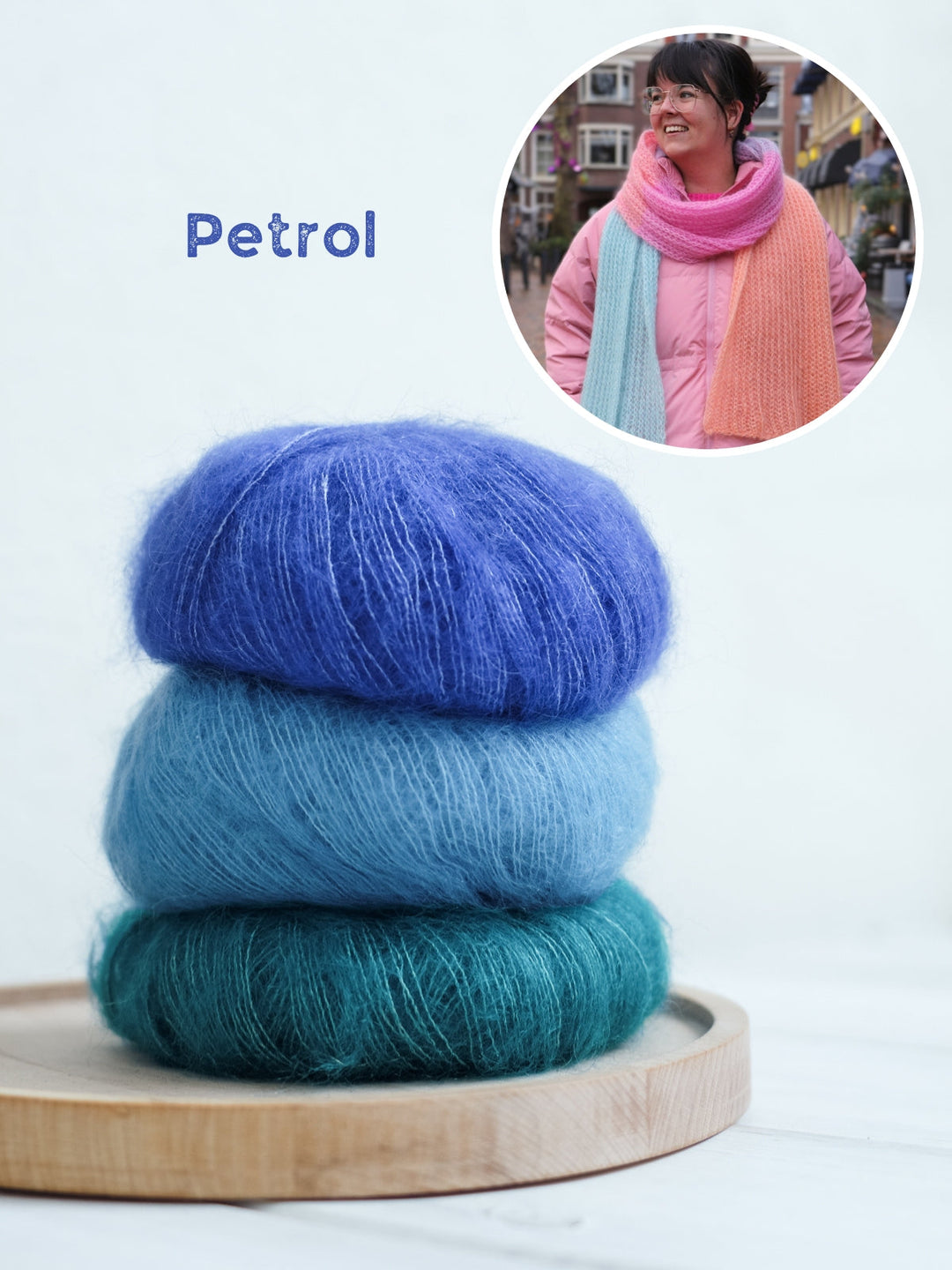 Strickpaket Silkhair Schal im Patentmuster