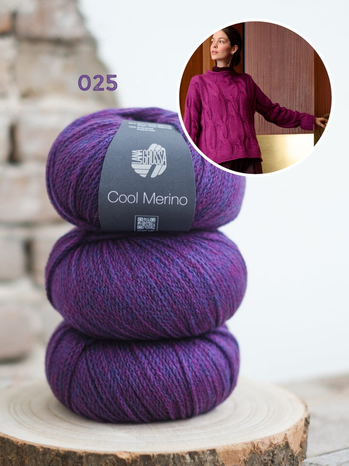 Strickpaket Cool Merino Zopfpullover