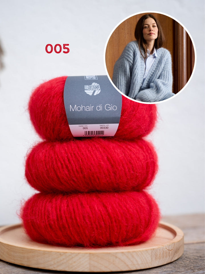Strickpaket Mohair Di Gio Jacke im Patentmuster