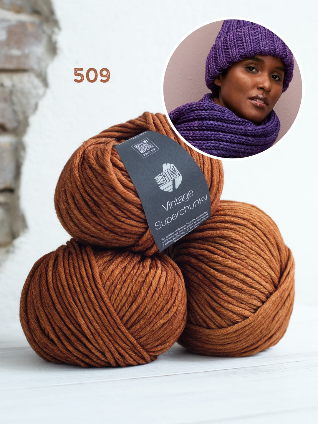 Strickpaket Vintage Superchunky Mütze