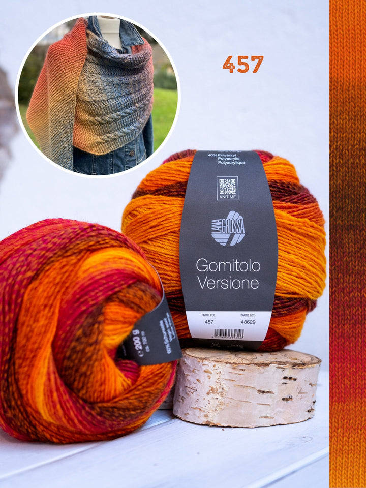 Strickpaket Lizas Tuch Orange Night - Versione