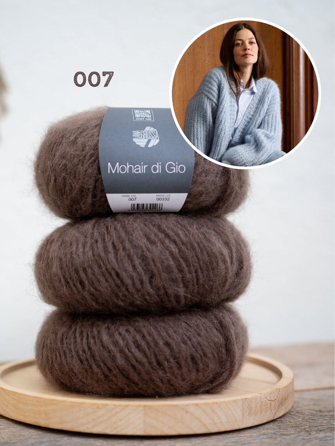 Strickpaket Mohair Di Gio Jacke im Patentmuster