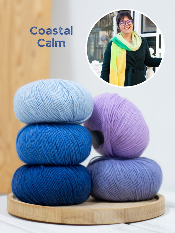 Strickpaket Ecopuno Schal mit diagonalen Farbflächen