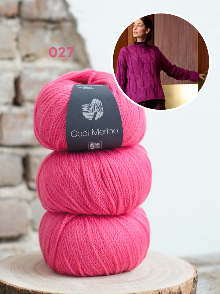 Strickpaket Cool Merino Zopfpullover