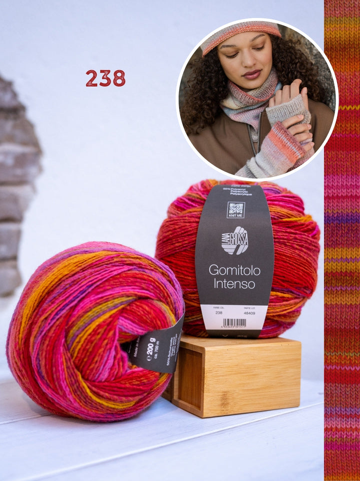 Strickpaket Gomitolo Intenso Set: Kragen, Handschuhe & Mütze