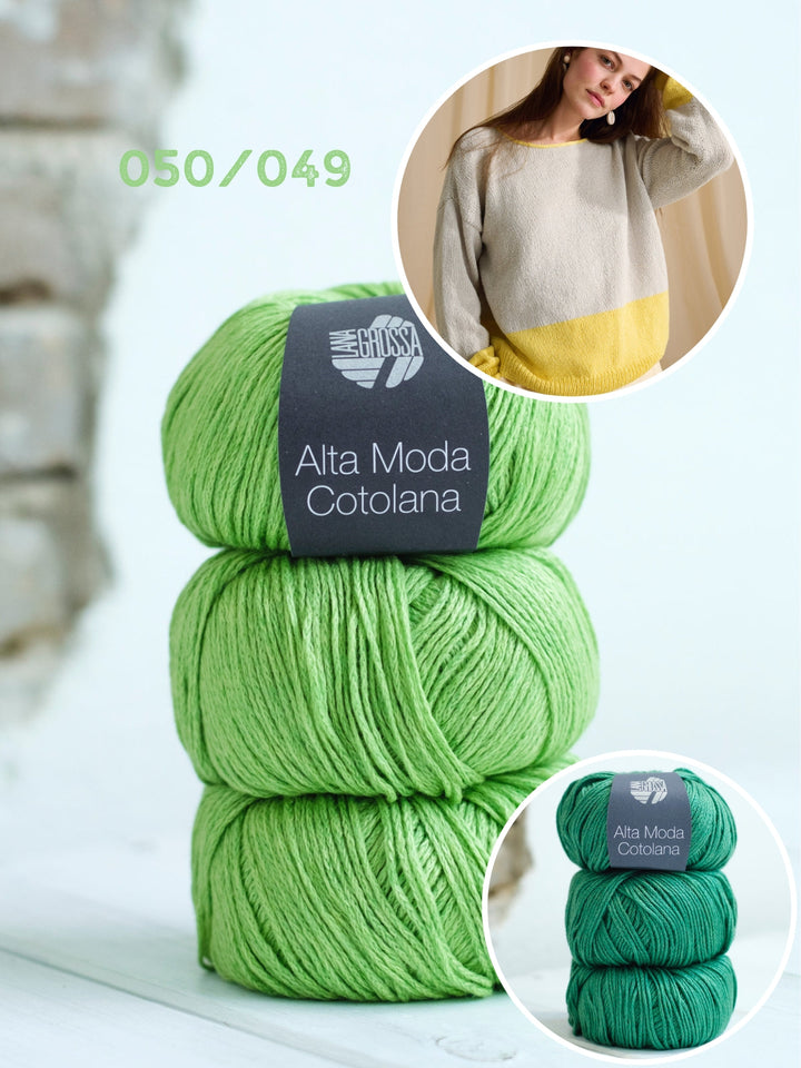 Strickpaket Alta Moda Cotolana Colorblock-Pullover