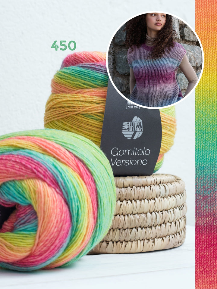 Strickpaket Gomitolo Versione Pullunder im Halbpatentmuster