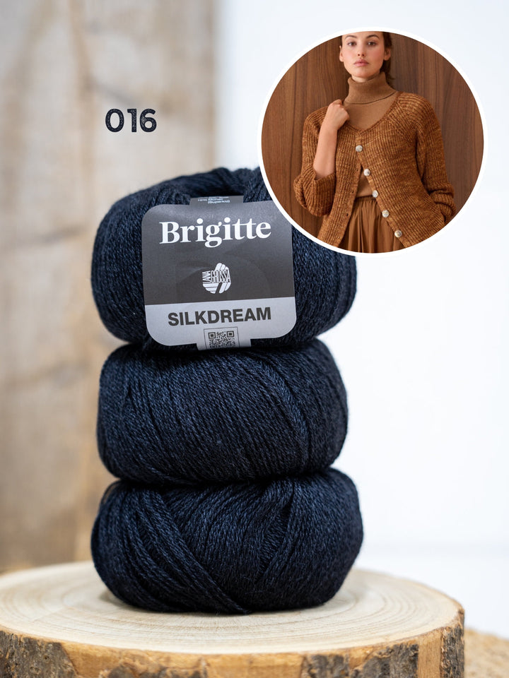 Strickpaket Brigitte Silkdream Jacke im Halbpatentmuster