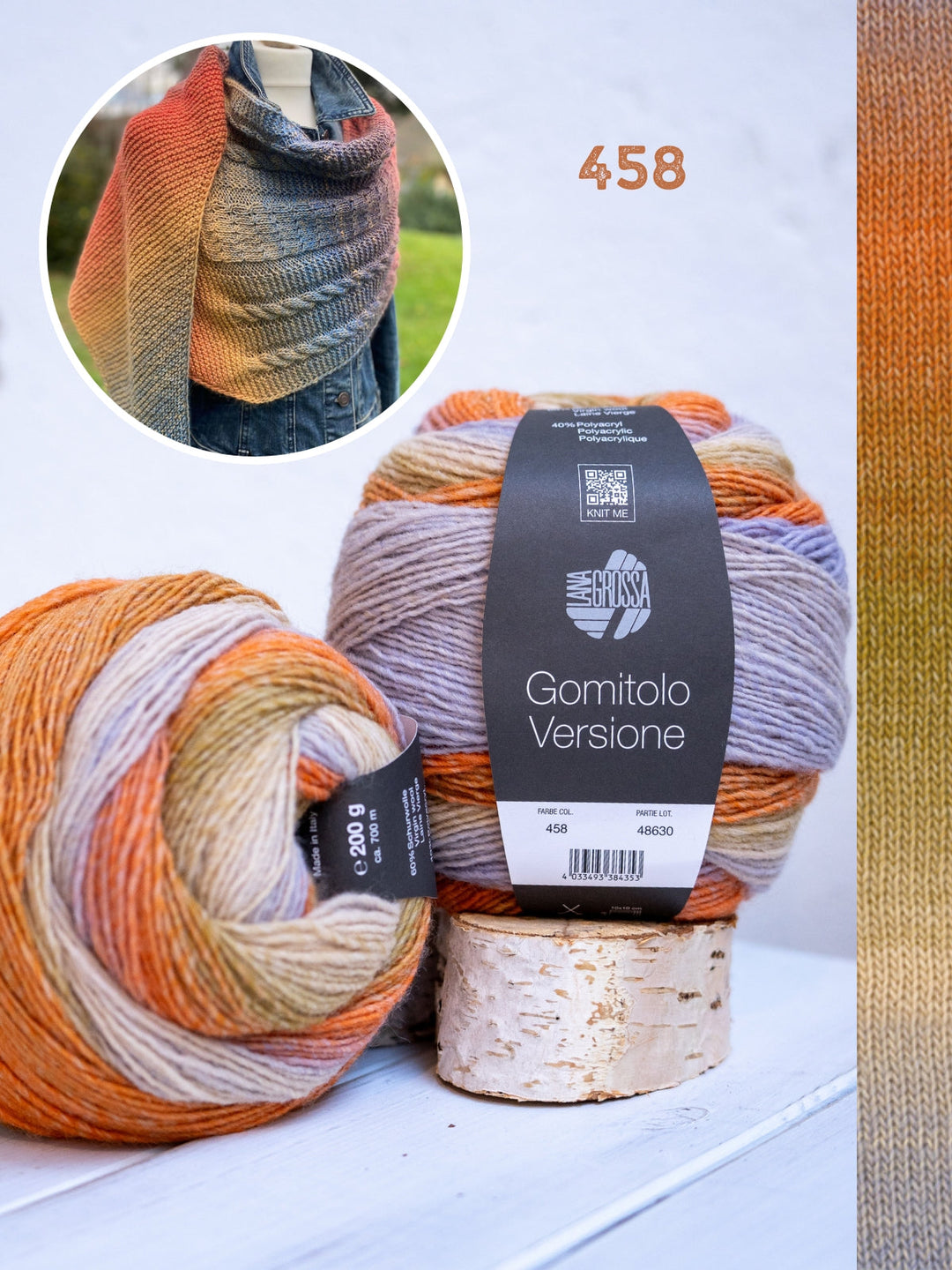 Strickpaket Lizas Tuch Orange Night - Versione