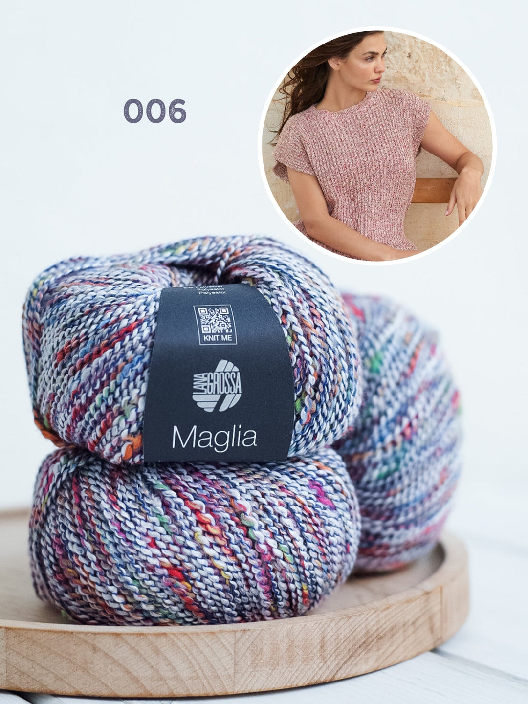 Strickpaket Maglia Top in halb Patentmuster