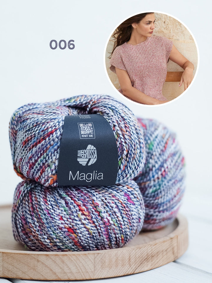 Strickpaket Maglia Top in halb Patentmuster