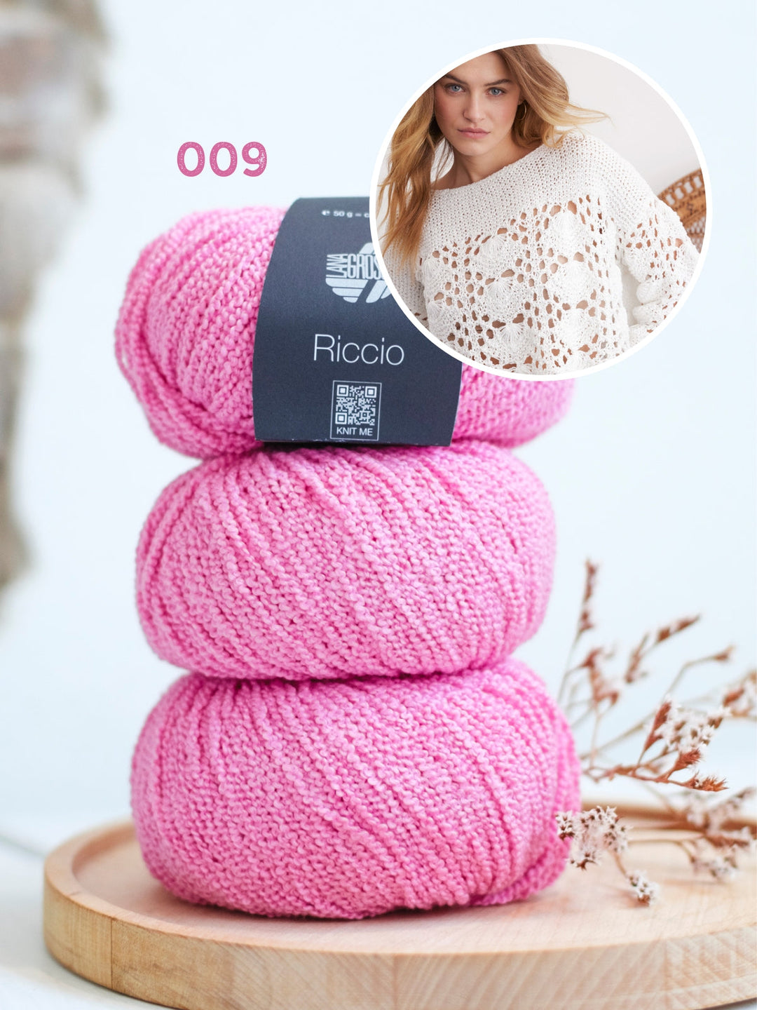 Strickpaket Riccio Pullover im Ajourmuster