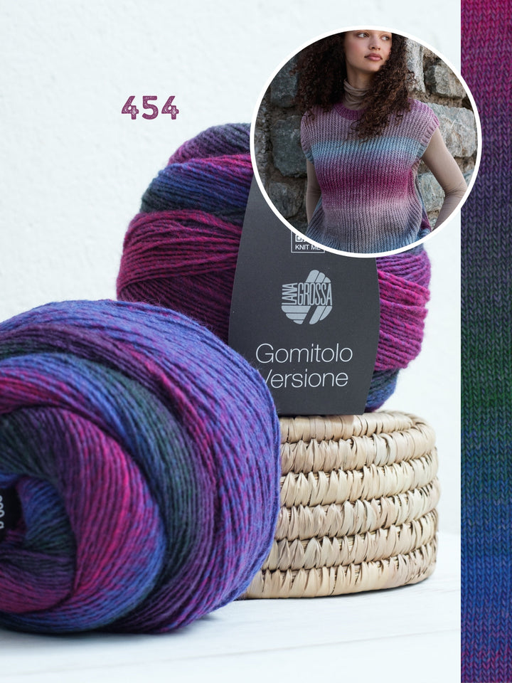 Strickpaket Gomitolo Versione Pullunder im Halbpatentmuster