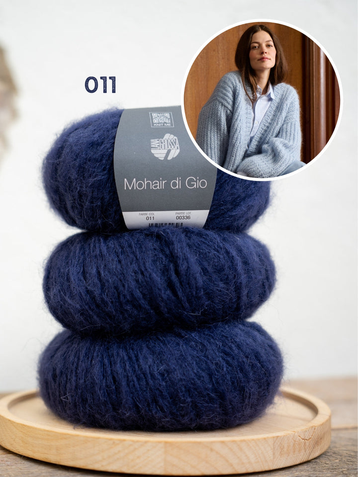 Strickpaket Mohair Di Gio Jacke im Patentmuster