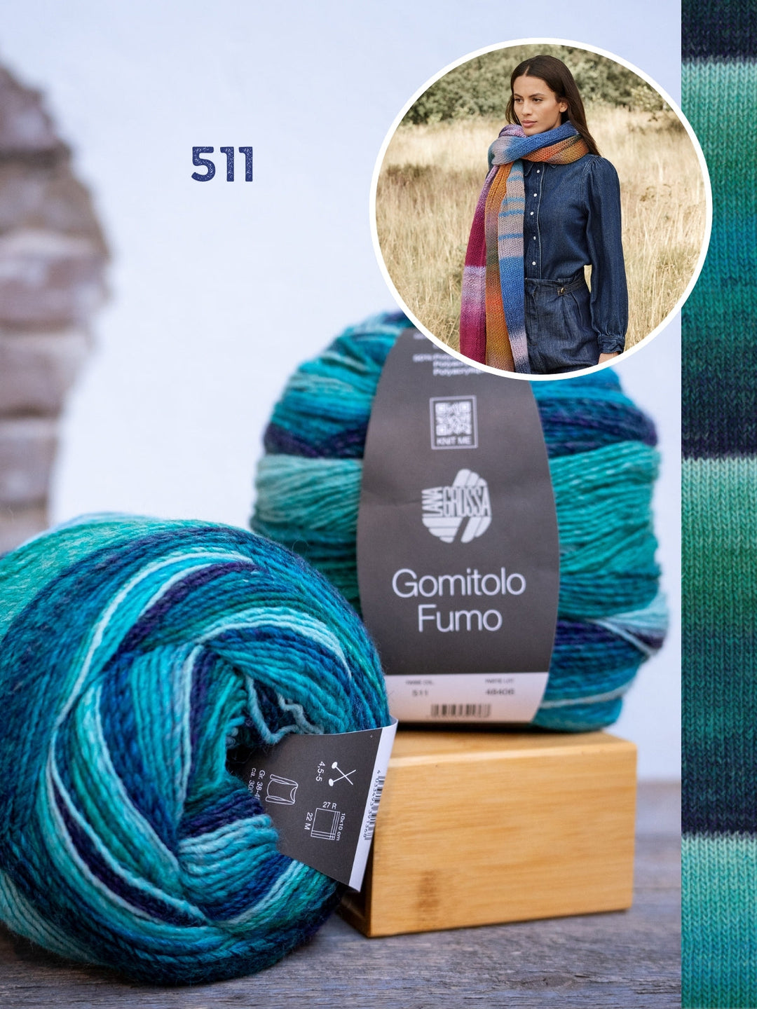 Strickpaket Gomitolo Schal glatt