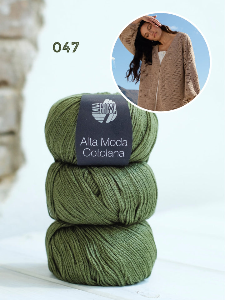 Häkelpaket Alta Moda Cotolana Jacke mit Rautenmuster