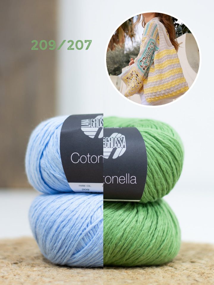 Häkelpaket Cotonella Beutel im Stäbchenstrukturmuster